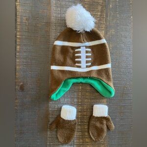 Football beanie and matching gloves infant/toddler